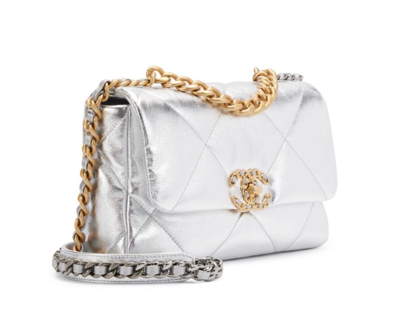 Metalic Quitted Silver Bag