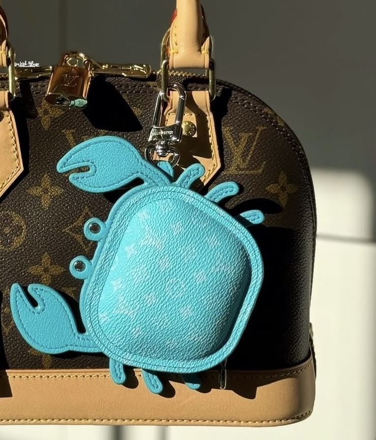 LV Blue Crab Bag Charm