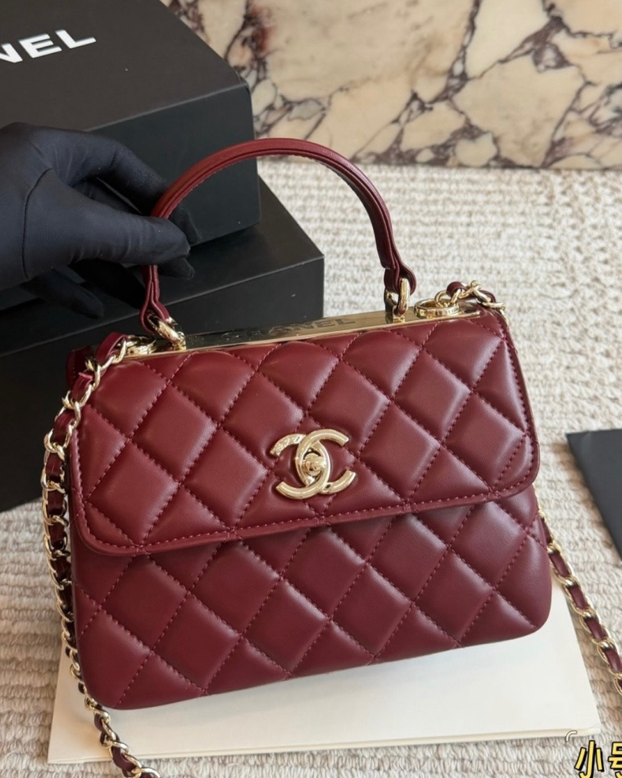 Burgundy Chanel Quitted Bag