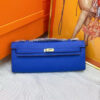 H blue flat purse
