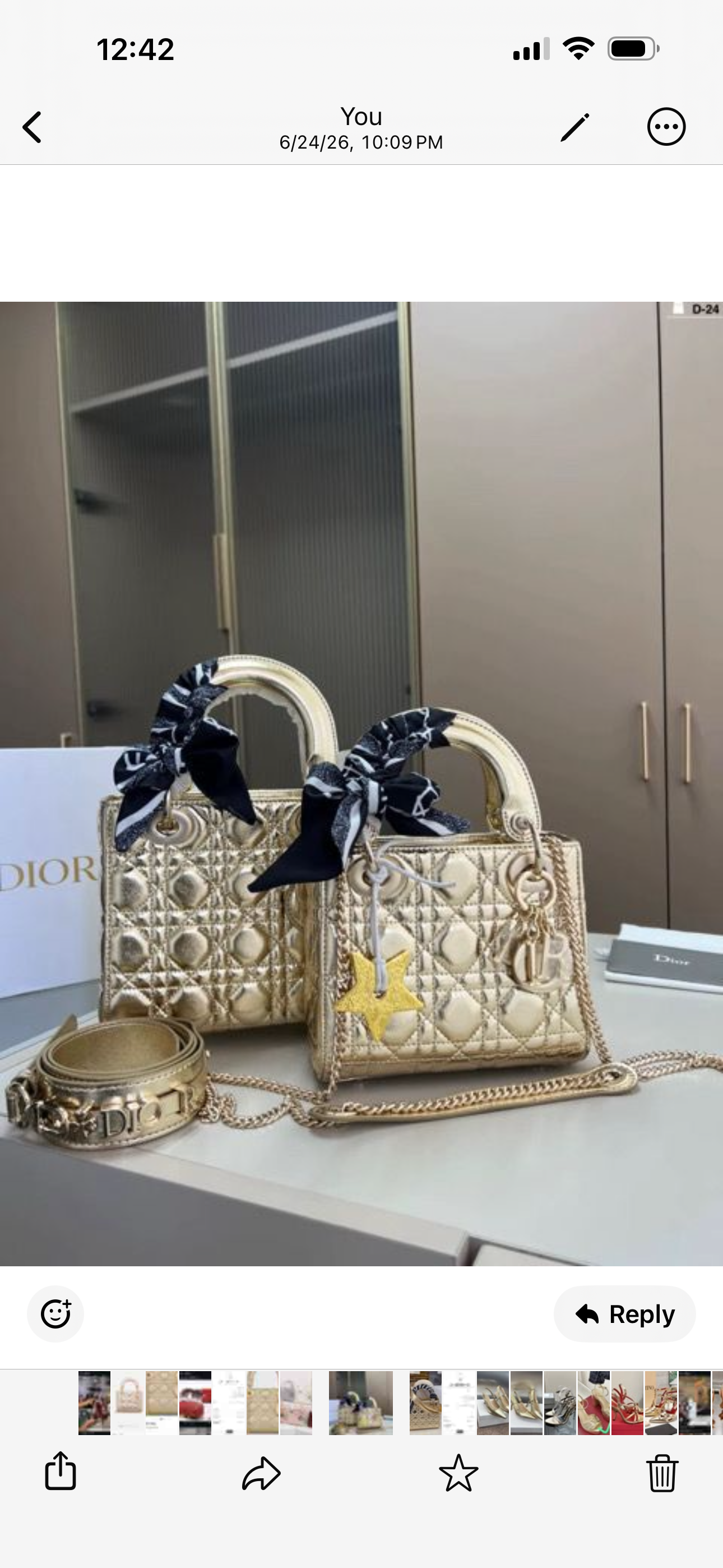D Gold Medium Bag