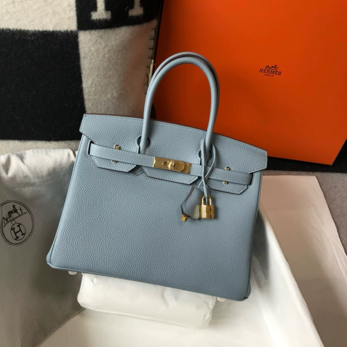 H Blue Birkin 35 Cm Bag